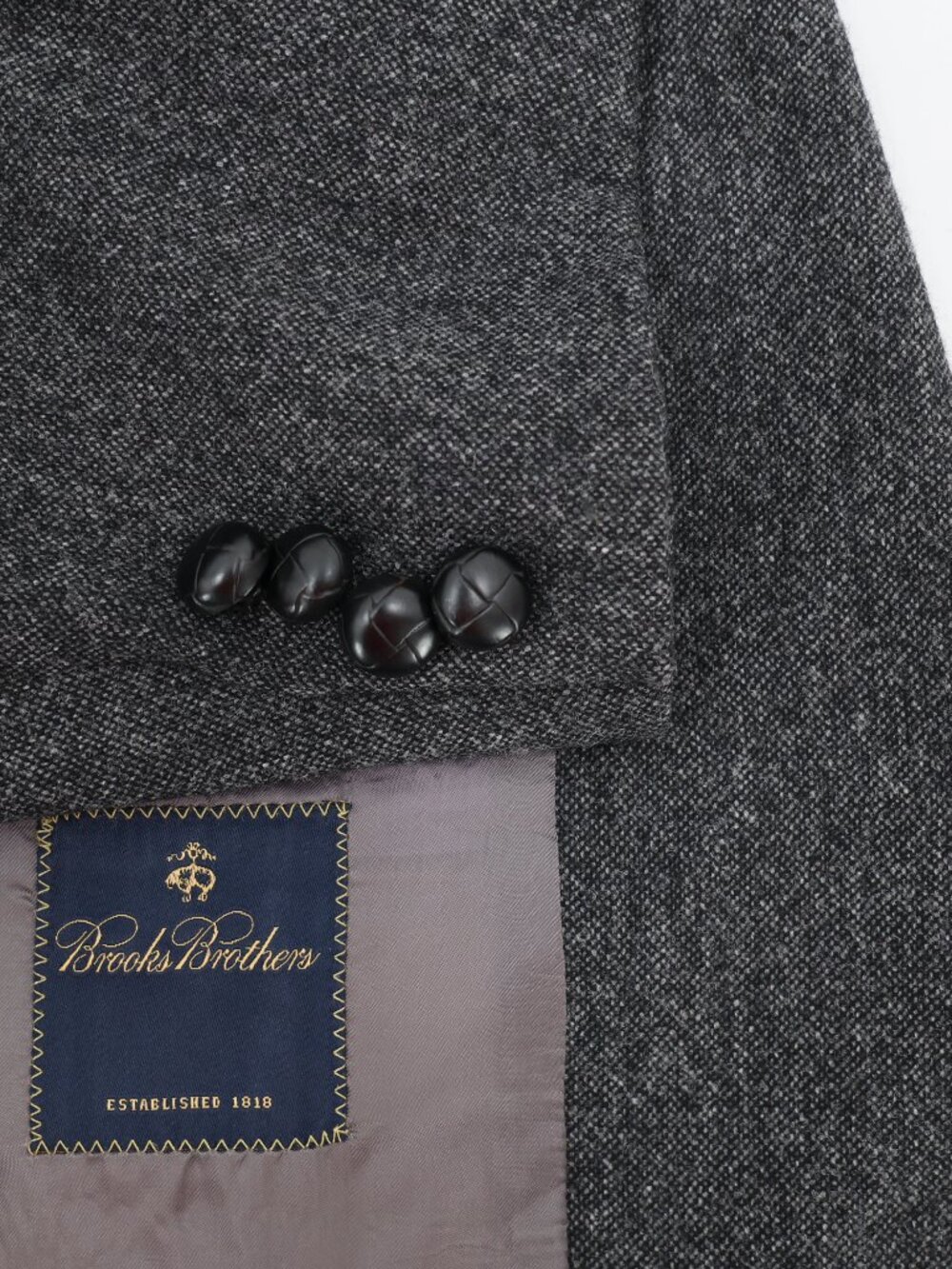 Brooks Brothers Sport Coat Mens 40R Lambswool Tweed notch lapel Two Button Gray